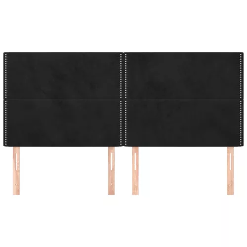  4 db fekete bársony fejtámla 100x5x78/88 cm