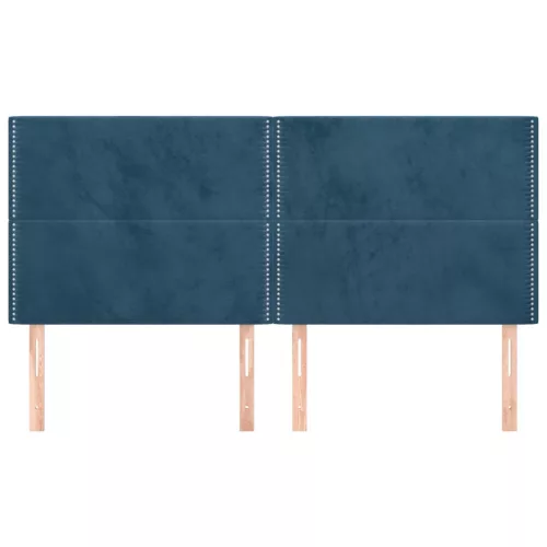  4 db sötétkék bársony fejtámla 100x5x78/88 cm