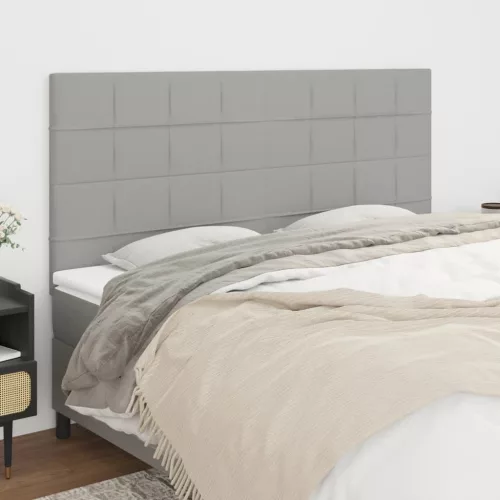  4 db világosszürke szövet fejtámla 90x5x78/88 cm