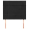  2 db fekete bársony fejtámla 80 x 5 x 78/88 cm