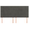  4 db sötétszürke bársony fejtámla 80 x 5 x 78/88 cm