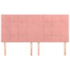  4 db rózsaszín bársony fejtámla 80 x 5 x 78/88 cm