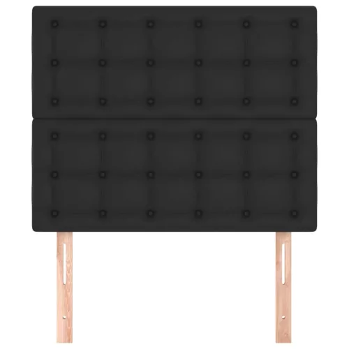  2 db fekete műbőr fejtámla 100x5x78/88 cm