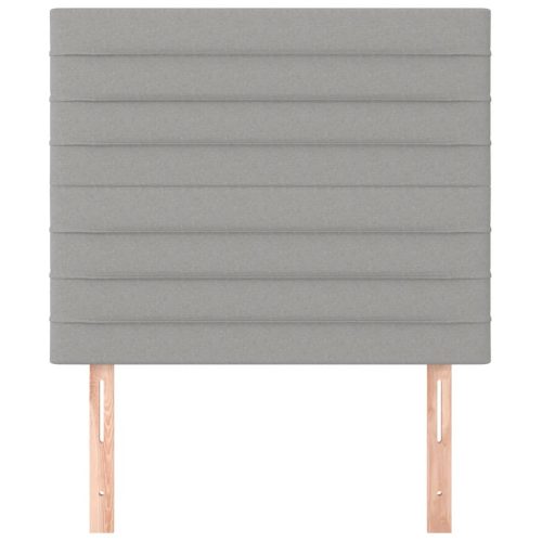  2 db világosszürke szövet fejtámla 100x5x78/88 cm