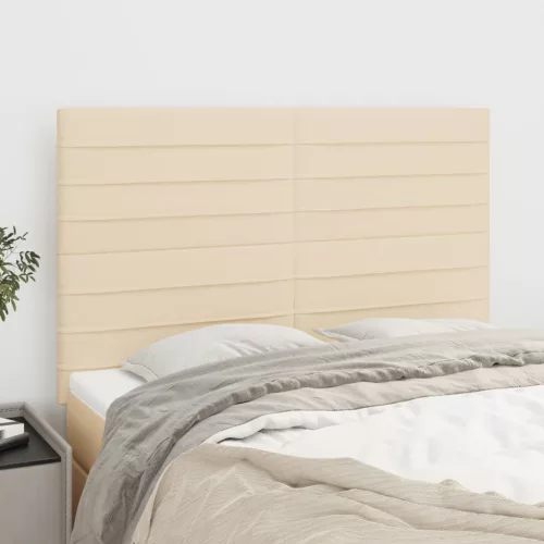  4 db krémszínű szövet fejtámla 72 x 5 x 78/88 cm