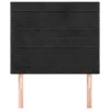  2 db fekete bársony fejtámla 80 x 5 x 78/88 cm