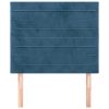  2 db sötétkék bársony fejtámla 90x5x78/88 cm