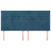  4 db sötétkék bársony fejtámla 80 x 5 x 78/88 cm