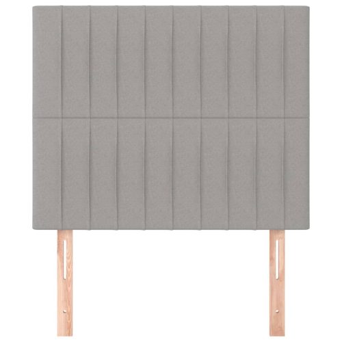  2 db világosszürke szövet fejtámla 80 x 5 x 78/88 cm