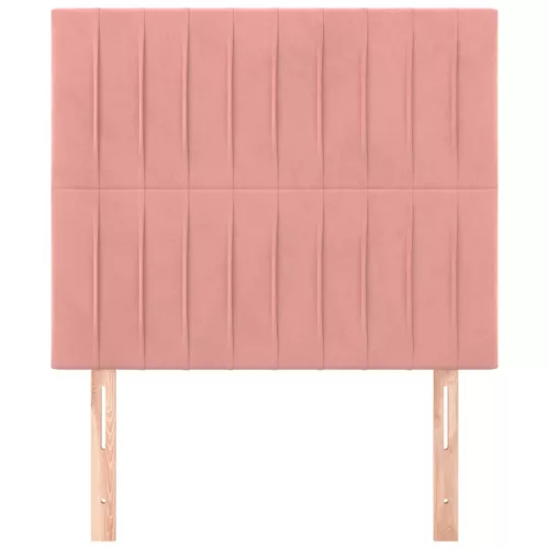  2 db rózsaszín bársony fejtámla 90 x 5 x 78/88 cm