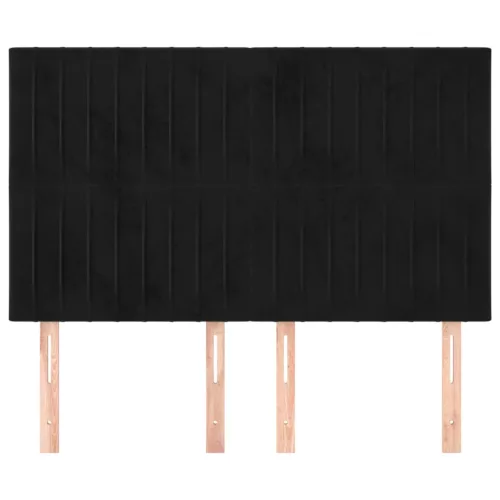  4 db fekete bársony fejtámla 72 x 5 x 78/88 cm