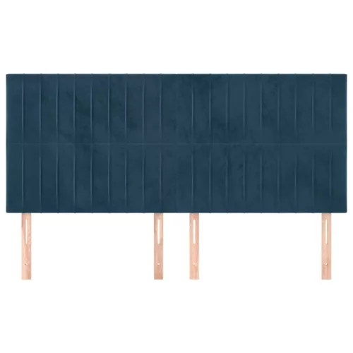  4 db sötétkék bársony fejtámla 80 x 5 x 78/88 cm