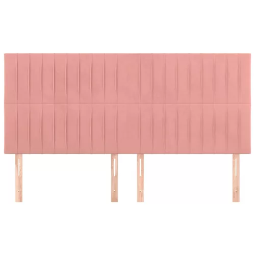  4 db rózsaszín bársony fejtámla 80 x 5 x 78/88 cm