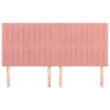  4 db rózsaszín bársony fejtámla 90 x 5 x 78/88 cm