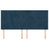  4 db sötétkék bársony fejtámla 100x5x78/88 cm