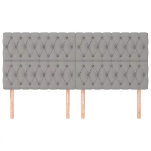  4 db világosszürke szövet fejtámla 90x7x78/88 cm