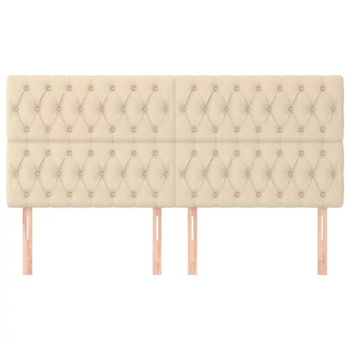  4 db krémszínű szövet fejtámla 100x7x78/88 cm