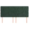  4 db sötétzöld bársony fejtámla 90x7x78/88 cm