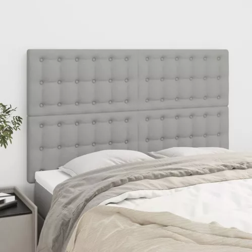  4 db világosszürke szövet fejtámla 72 x 5 x 78/88 cm