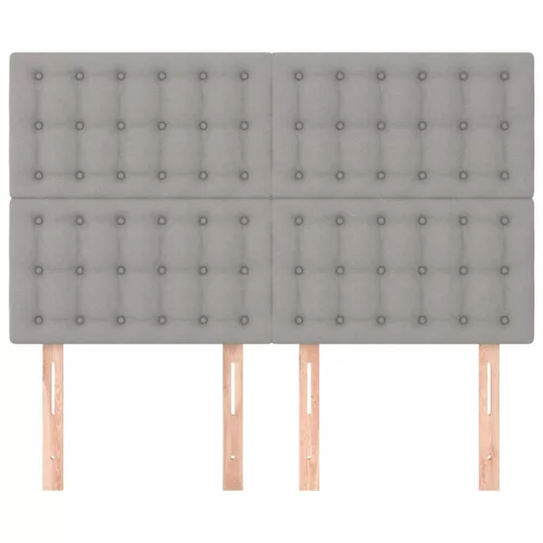  4 db világosszürke szövet fejtámla 72 x 5 x 78/88 cm