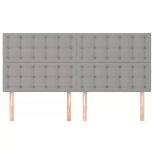  4 db világosszürke szövet fejtámla 80 x 5 x 78/88 cm