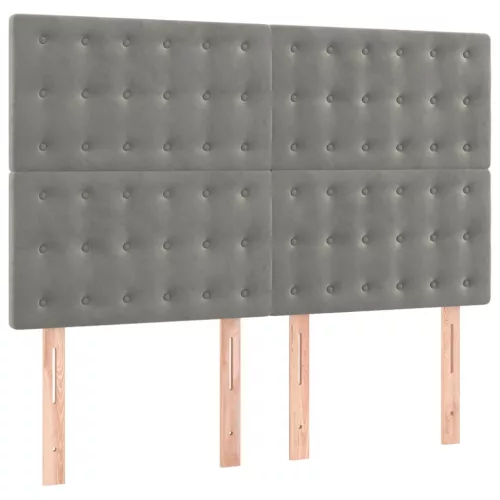  4 db világosszürke bársony fejtámla 72 x 5 x 78/88 cm