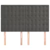  4 db sötétszürke bársony fejtámla 72 x 5 x 78/88 cm
