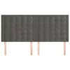  4 db sötétszürke bársony fejtámla 80 x 5 x 78/88 cm