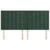  4 db sötétzöld bársony fejtámla 80 x 5 x 78/88 cm