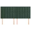  4 db sötétzöld bársony fejtámla 90x5x78/88 cm