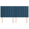 4 db sötétkék bársony fejtámla 100x5x78/88 cm