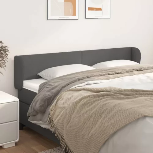  szürke műbőr szárnyas fejtámla szárnyakkal 163x23x78/88 cm