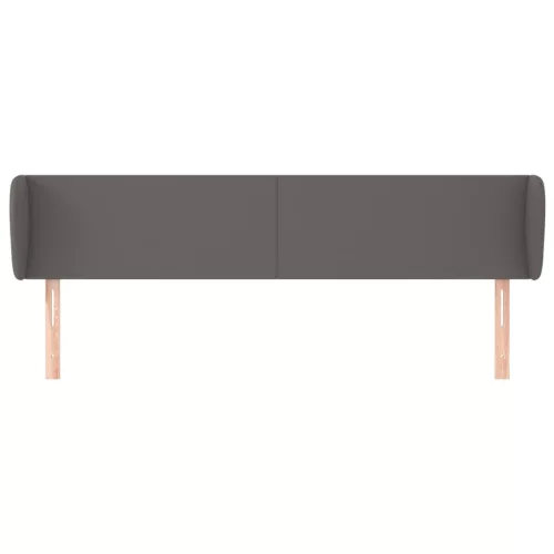  szürke műbőr szárnyas fejtámla szárnyakkal 163x23x78/88 cm