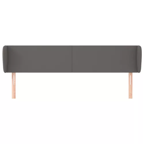  szürke műbőr szárnyas fejtámla szárnyakkal 183x23x78/88 cm