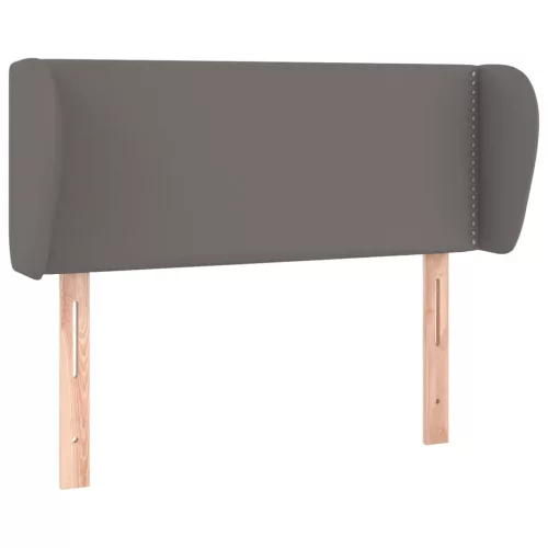  szürke műbőr szárnyas fejtámla szárnyakkal 103x23x78/88 cm