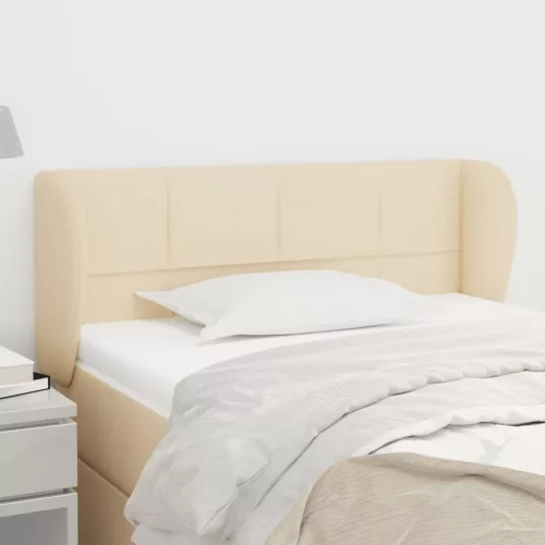  krémszínű szövet fejtámla szárnyakkal 83x23x78/88 cm