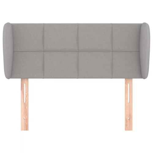  világosszürke szövet fejtámla szárnyakkal 103x23x78/88 cm