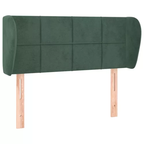  sötétzöld bársony fejtámla szárnyakkal 93x23x78/88 cm