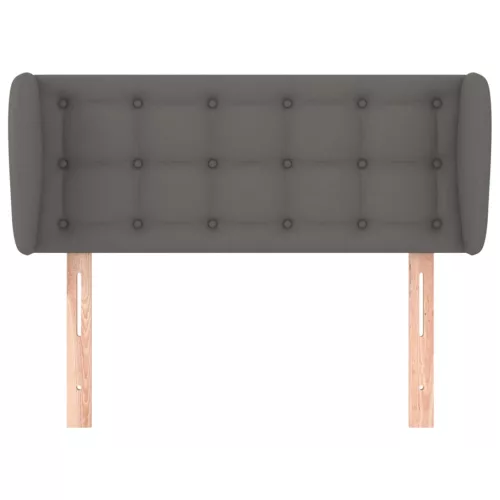  szürke műbőr szárnyas fejtámla szárnyakkal 93x23x78/88 cm