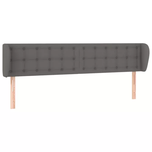  szürke műbőr szárnyas fejtámla szárnyakkal 163x23x78/88 cm