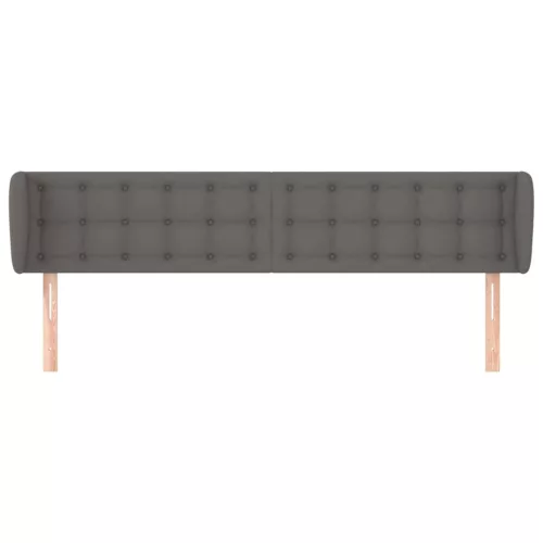  szürke műbőr szárnyas fejtámla szárnyakkal 163x23x78/88 cm