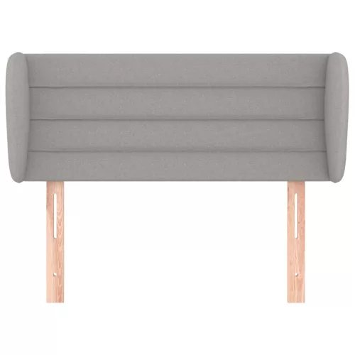  világosszürke szövet fejtámla szárnyakkal 83x23x78/88 cm