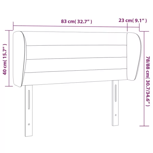  sötétszürke szövet fejtámla szárnyakkal 83x23x78/88 cm