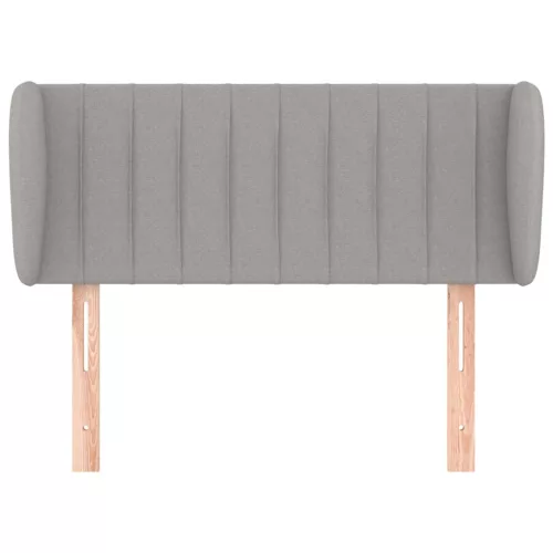  világosszürke szövet fejtámla szárnyakkal 83x23x78/88 cm