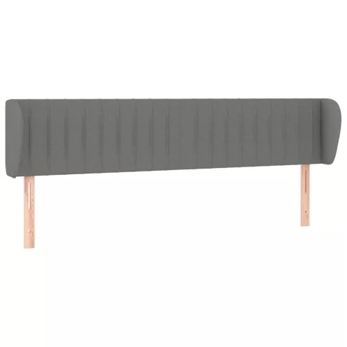  sötétszürke szövet fejtámla szárnyakkal 203x23x78/88 cm