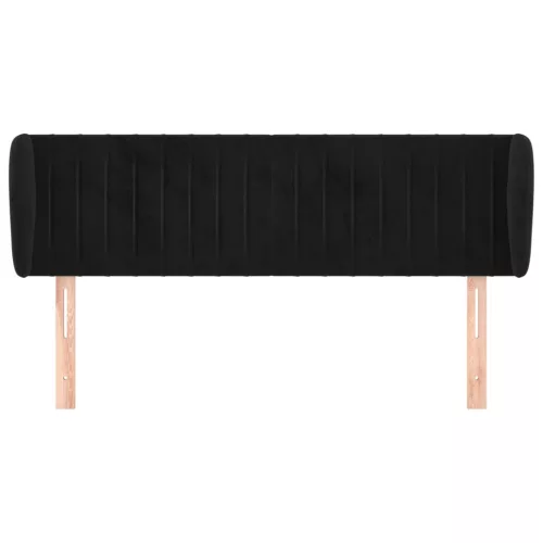  fekete bársony fejtámla szárnyakkal 147x23x78/88 cm