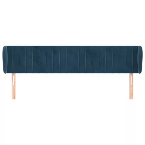  sötétkék bársony fejtámla 183x23x78/88 cm