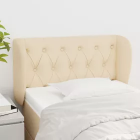  krémszínű szövet fejtámla szárnyakkal 83x23x78/88 cm