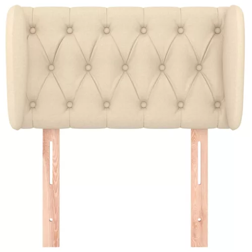  krémszínű szövet fejtámla szárnyakkal 83x23x78/88 cm