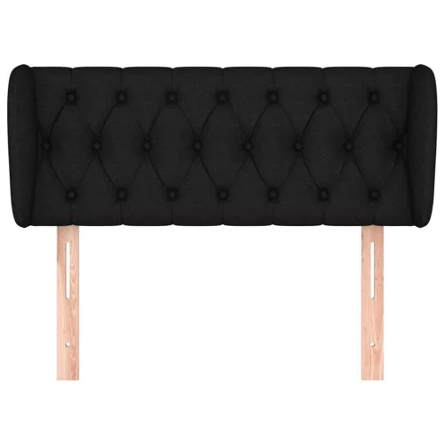  fekete szövet fejtámla szárnyakkal 93x23x78/88 cm